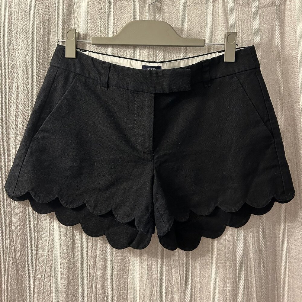 J. Crew Black Scalloped Shorts